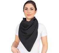 Seasons of April Damen Musselin Schal in Dreieck Form, aus 100% Baumwolle leicht & weich, viele Farben - Luisa (Schwarz)