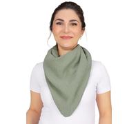 Seasons of April Damen Musselin Schal in Dreieck Form, aus 100% Baumwolle leicht & weich, viele Farben - Luisa (Khaki)