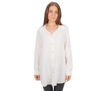 Seasons of April Damen Musselinbluse aus 100% Baumwolle, Gr. S/M & L/XL - lang, luftig & locker - Susie (Creme, S/M)