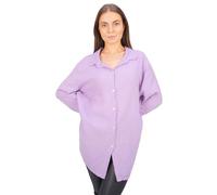 Seasons of April Damen Musselinbluse aus 100% Baumwolle, Gr. S/M & L/XL - lang, luftig & locker - Susie (Flieder, L/XL)
