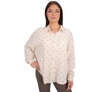 Seasons of April Damen Musselinbluse mit Herz Herzen aus 100% Baumwolle Oversized - Liya (DE/NL/SE/PL, Alphanumerisch, Einheitsgröße, Regular, Regular, Creme Taupe)