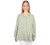 Seasons of April Damen Musselinbluse mit Herz Herzen aus 100% Baumwolle Oversized - Liya (Khaki weiß)