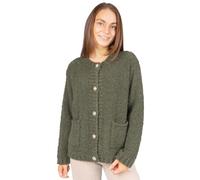 Seasons of April Damen Strickjacke - Klassische Jacke mit Knöpfen, Strick Pulloverjacke elegant & bequem (Khaki)