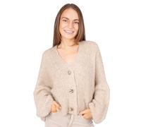Seasons of April Damen Strickjacke Oversize Cardigan mit Knöpfen - JoJo (beige)