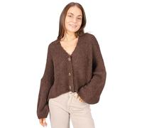 Seasons of April Damen Strickjacke Oversize Cardigan mit Knöpfen - JoJo (Mokka)