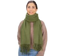 Seasons of April Weicher, leichter & kuscheliger Uni Schal aus Kaschmir Viskose Mix - Larissa (Khaki J3, Einheitsgröße)