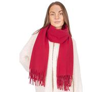 Seasons of April Weicher, leichter & kuscheliger Uni Schal aus Kaschmir Viskose Mix - Larissa (Kirschrot J7, Einheitsgröße)