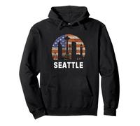 Seattle Grunge USA Flagge Space Needle American Souvenirs Pullover Hoodie