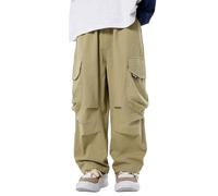 SEAUR Baggy Cargo Hose Jungen Hip Hop Hose mit Gummizug 4 Taschen Freizeithose Kinder Cargohose Teenager Freizeit Streetwear - 140 (9-10 Jahre)