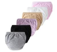 SEAUR Baumwoll Trainingshose Baby Töpfchen Unterwäsche Töpfchentraining Unterhose Baby 6 Stück Unterwäsche Uni-Farbe 1-2 J