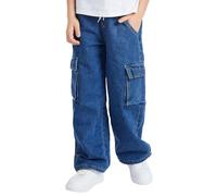 SEAUR Cargo Hose Jungen Jeans Baggy Y2K Hip Hop Hose Kinder Cargohose mit Gummibund Jeanshose Streetwear - EU 146 (11 Jahre)