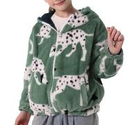 SEAUR Flauschiger Jacke Kinder Mädchen Kuschelig Teddy-Fleece Mantel Supersoft Plüsch Hoodie Cartoon Tier Muster Pullover - 130(100-130CM)