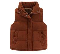 SEAUR Kinder Daunenweste Winter Cord Weste Jungen Mädchen 1-8 Jahre Outdoor Pufferweste Winddicht Dick Steppweste Stehkragen - 120(4-5 Jahre)