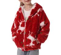 SEAUR Kinder Winter Mantel Mädchen Flauschig Kuscheljacke Teddy-Fleece Hoodie Jacke Cartoon Tier Muster Plüsch Supersoft Pullover - 130(100-130CM)