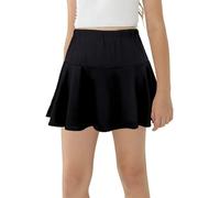 SEAUR Mädchen Faltenrock mit Hose Drunter Skater Rock Sport Basic Solid Sportrock Kinder Tennis Golf Plissee Röcke Süß Minirock 130-140