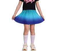 SEAUR Mädchen Sportrock mit Innenhose Farbverlauf Tennisrock Kinder Faltenrock Skater Rock Süß Minirock Sommerrock Golf Skorts 10-11 Jahre Blau