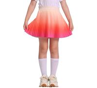 SEAUR Mädchen Sportrock mit Innenhose Farbverlauf Tennisrock Kinder Faltenrock Skater Rock Süß Minirock Sommerrock Golf Skorts 10-11 Jahre Orange