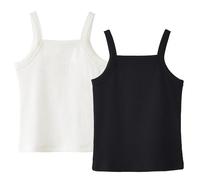SEAUR Mädchen Tank Top Spaghetti Träger Unterhemd Sommer Einfarbig Ärmellos Oberteile Kinder Gerippt Crop Top 2er Pack 3-14 Jahre - 130