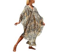 SEAUR Strandponcho Damen Lang Strandkleid Kaftan Strand Kimono Sommer Boho Maxikleid Bikini Cover Ups Leicht Dünn Pareos Tunika