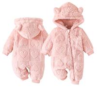 SEAUR Warmer Langarm Strampler Baby Overall Neugeborene Winter Jumpsuit Baby Fleece Bodysuit Dickies Baby Strampler mit Reissverschluss 3-6 Monate
