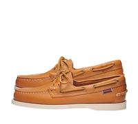 Sebago Portland Bootsschuhe - Mokassins aus Vollnarbenleder, handgenäht mit Ledersockenfutter und abriebfesten, rutschfesten Gummilaufsohlen, Braun Hellbraun, 9.5 Wide