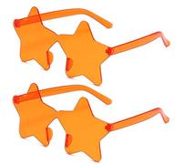 SECALIFE 2 Stück sternförmige Sonnenbrille, mehrfarbig, randlos, sternförmige Brille, modische Sterne, übergroße modische Sonnenbrille, Brillen für Frauen, lila, Orange, Einheitsgröße