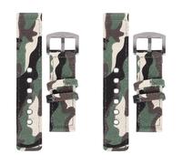SECFOU 2 Stück Teiliges Camouflage Uhrenarmband aus Nylon Canvas Verstellbares Strapazierfähiges Ersatzarmband für Herren und Damen Grün Getarnt Atmungsaktives Komfortables Design