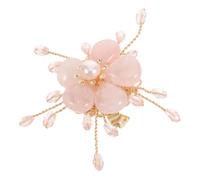 SECFOU Elegante zu Valentinstag aus Metall Kirschblütenbrosche mit Kristall und Süßwasserperle Zarte Rosa Anstecknadel für Damen für Büro und Schals