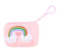 SECFOU Plüsch Regenbogen Münzbeutel Schlüsselanhänger aus Stoff mit Dekorativem Effekt und Praktischem Design für Handtaschen und Modisches Accessoire
