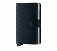 Secrid Miniwallet Kartenetui Black-Titanium aus Leder für 4 Karten mit oder 6 Karten ohne Prägung, Maße: 10,2 x 6,5 x 2,1 cm, MOp-Black-Titanium