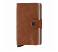 Secrid Kartenetui Miniwallet mit RFID-Schutz in der Farbe Cognac-Silver in der Größe 6,5x10,2x2,1 cm, MV-Cognac-Silver