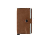 Secrid Kartenetui Miniwallet mit RFID-Schutz in der Farbe Cognac-Silver in der Größe 6,5x10,2x2,1 cm, MV-Cognac-Silver