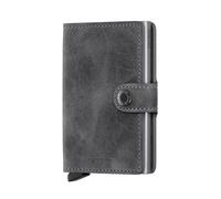 Secrid Miniwallet Vintage aus echtem Leder und Aluminium – 10,2 x 6,5 x 2,1 cm – MV-Grey-Black