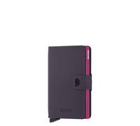 Secrid Miniwallet Dark Purple Fuchsia aus Leder, in der Farbe Lila/Pink, für 4 Karten mit oder 6 Karten ohne Prägung, Maße: 10,2 x 6,5 x 2,1 cm, MM-Dark Purple-Fuchsia