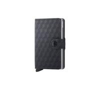 Secrid Miniwallet Kartenetui Black-Titanium aus Leder für 4 Karten mit oder 6 Karten ohne Prägung, Maße: 10,2 x 6,5 x 2,1 cm, MOp-Black-Titanium