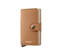 Secrid Miniwallet Kartenetui Cappuccino aus Leder für 4 Karten mit oder 6 Karten ohne Prägung, Maße: 10,2 x 6,5 x 2,1 cm, MPe-Cappuccino