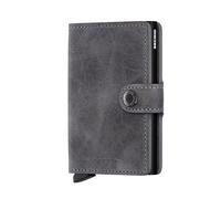 Secrid Miniwallet Vintage aus echtem Leder und Aluminium – 10,2 x 6,5 x 2,1 cm – MV-Grey-Black