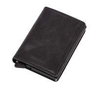 Secrid Slim Wallet Echtes Leder mit RFID-sicherer Kartenhülle, Vintage-Schwarz, 16mm Slim, Original