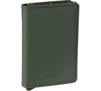 Secrid Slim Wallet Matte Black & Green Kartenetui aus Leder, Farbe: Grün/Schwarz, für 4 Karten mit oder 6 Karten ohne Prägung, Maße: 10,2 x 6,5 x 2,1 cm, SM-Green-Black