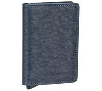Secrid Slimwallet Kartenetui Navy aus Leder für 4 Karten mit oder 6 Karten ohne Prägung, Maße: 10,2 x 6,8 x 1,6 cm, SC-Navy