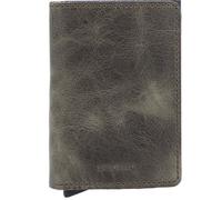 Secrid Slim Wallet Vintage Olive-Black Kartenetui aus Leder, Farbe: Grün, für 4 Karten mit oder 6 Karten ohne Prägung, Maße: 10,2 x 6,8 x 1,6 cm, SV-Olive-Black