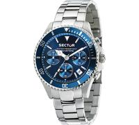 Sector Uhren - 230 43Mm Chr Blue Dial Br SS - in silber - für Damen - aus Mineralglas