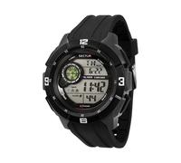 Sector Digitaluhr Herren Armbanduhr Digital, (Armbanduhr), Herren Armbanduhr eckig, groß (ca. 47x41,1mm), Silikonarmband schwarz