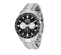 Sector No Limits Herrenuhr aus Stahl, Chronograph, Analog, 43 mm, Kollektion 230, Geschenkideen für Herren - R3273661050, silber / schwarz, One size