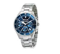 Sector Uhren - 230 43Mm Chr Blue Dial Br SS - in silber - für Damen - aus Mineralglas