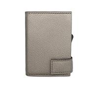 SecWal Kartenetui mit Münzfach Druckknopf (Grau Metallic)