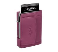 SecWal Kartenetui mit Münzfach Druckknopf inkl. Geschenkbox - Made in Germany - Echtleder Mini Geldbörse inkl. E-Book für Damen und Herren - RFID Schutz Geldbeutel klein (Pink)