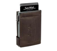 SecWal Kartenetui mit Münzfach Druckknopf inkl. Geschenkbox - Made in Germany - Echtleder Mini Geldbörse inkl. E-Book für Damen und Herren - RFID Schutz Geldbeutel klein (Braun)