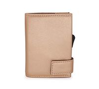 SecWal RFID Leder Kartenetui mit Münzfach Geldbörse Portemonnaie SW2, Farbe:Metallic Rose