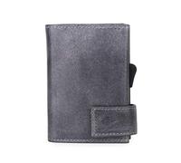 SecWal Kartenetui mit Münzfach Reißverschluss (Grau Vintage)